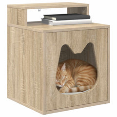vidaXL Cat House Sonoma 42.5 x 40 x 53.5 cm Engineered Wood 3