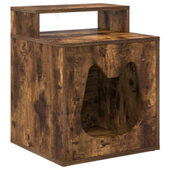 vidaXL Cat House Smoked Oak 42.5 x 40 x 53.5 cm Engineered Wood 2