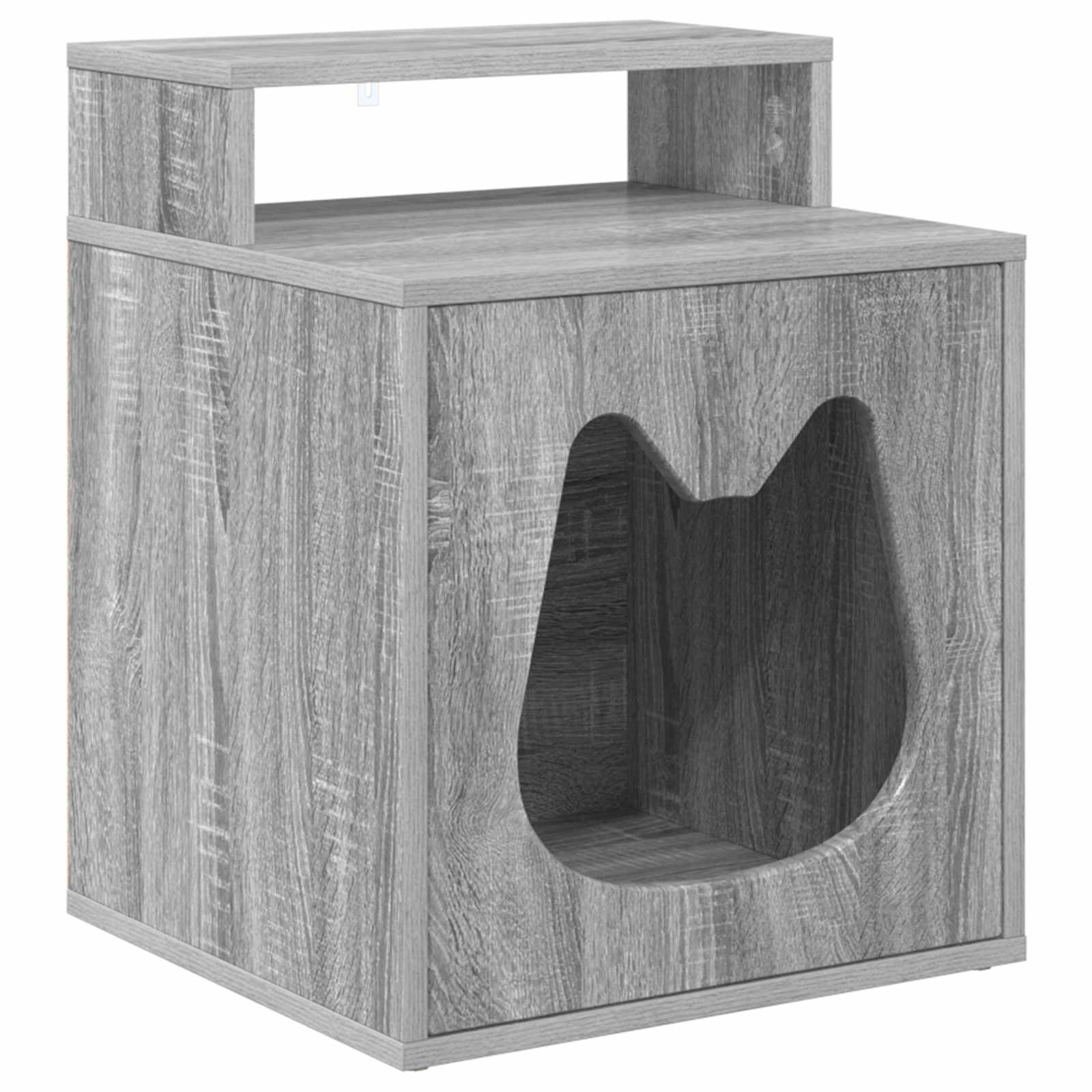 vidaXL Cat House Grey Sonoma 42.5 x 40 x 53.5 cm Engineered Wood 2
