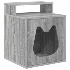 vidaXL Cat House Grey Sonoma 42.5 x 40 x 53.5 cm Engineered Wood 2