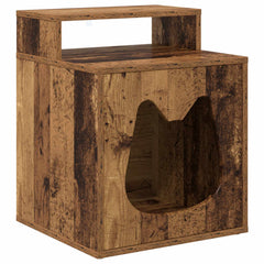 vidaXL Cat House Old Wood 42.5 x 40 x 53.5 cm Engineered Wood 2