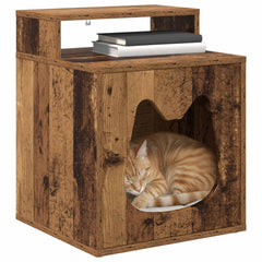 vidaXL Cat House Old Wood 42.5 x 40 x 53.5 cm Engineered Wood 3