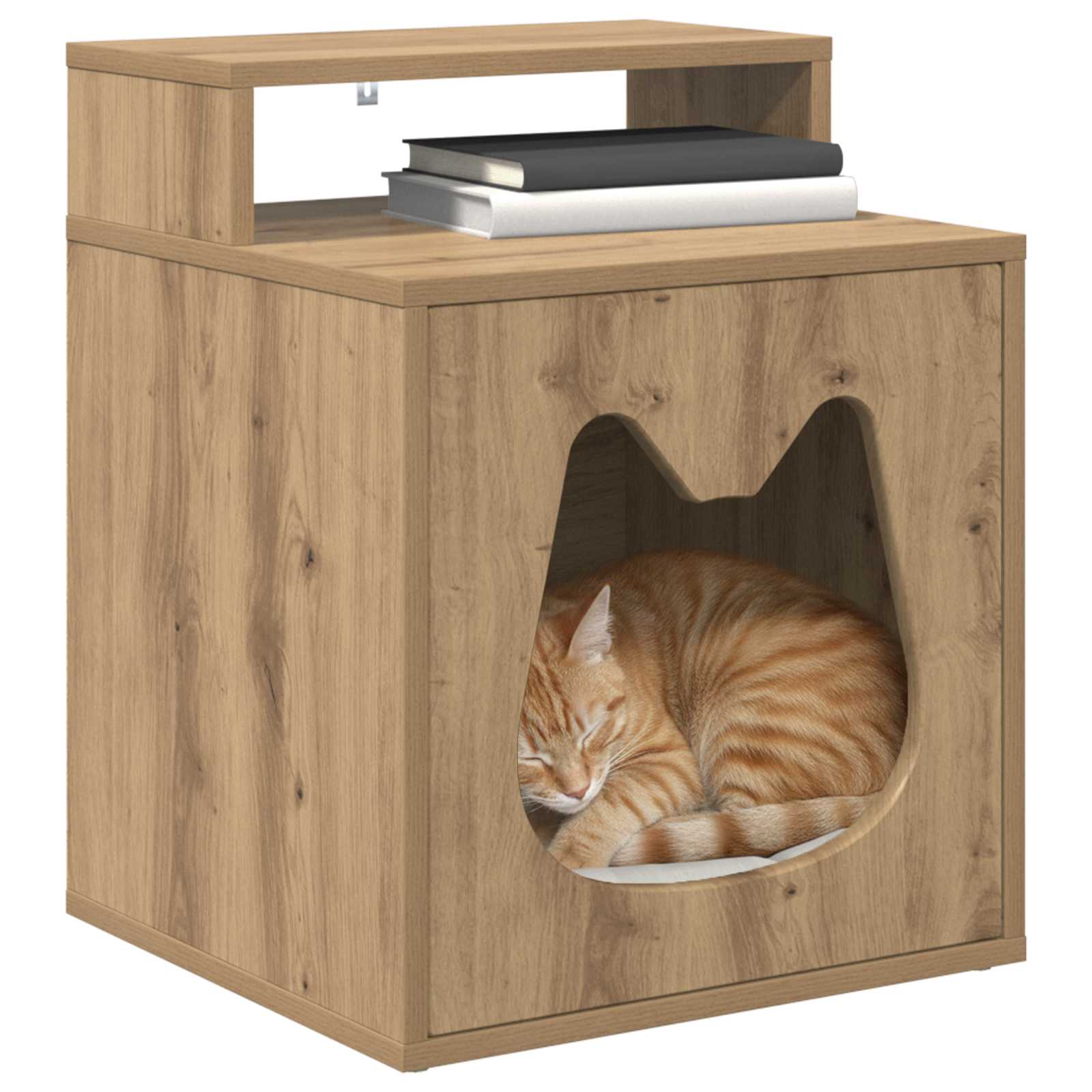 vidaXL Cat House Artisian Oak 42.5 x 40 x 53.5 cm Engineered Wood 3
