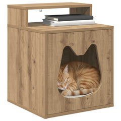 vidaXL Cat House Artisian Oak 42.5 x 40 x 53.5 cm Engineered Wood 3