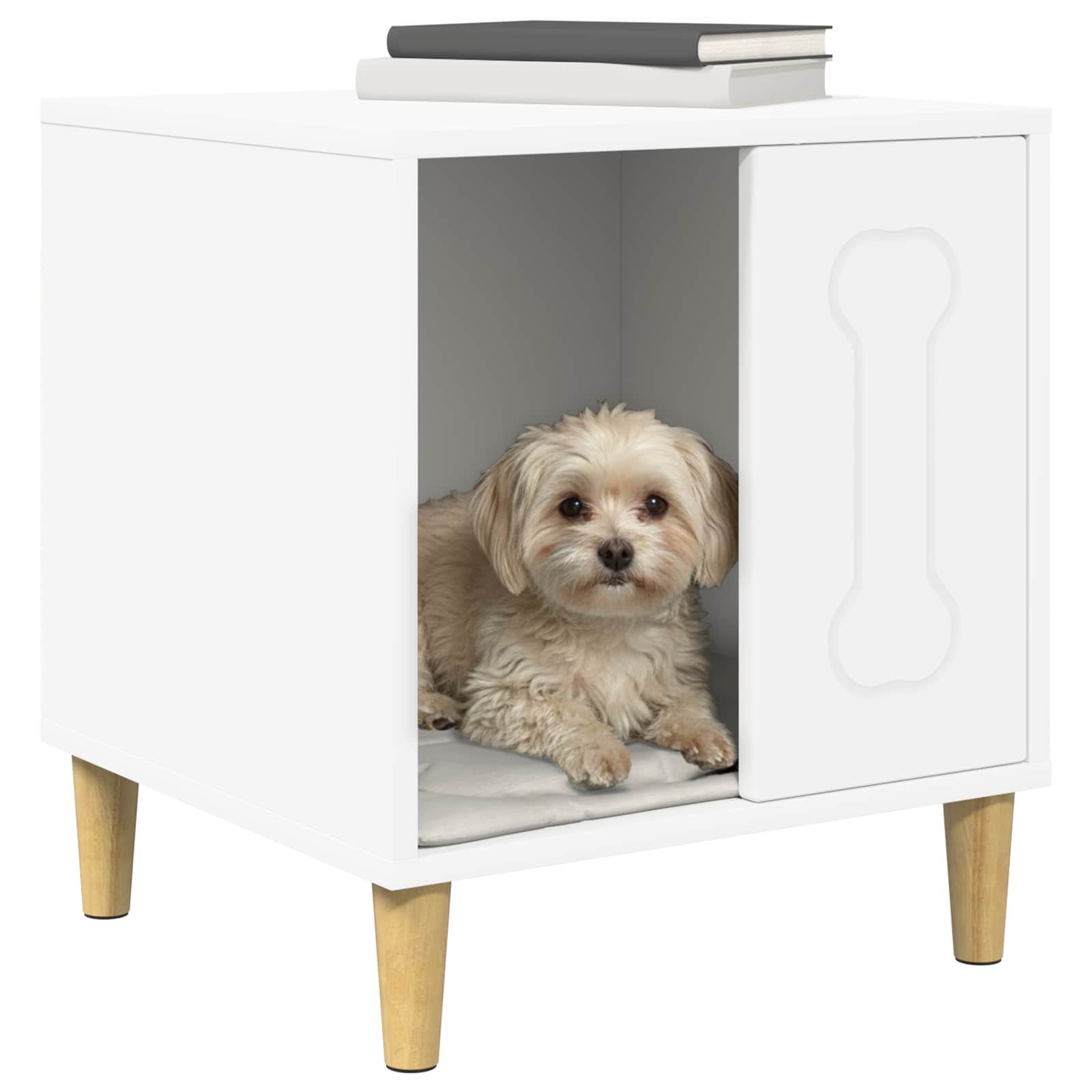 vidaXL Dog House White 44 x 42 x 49 cm Engineered Wood 3