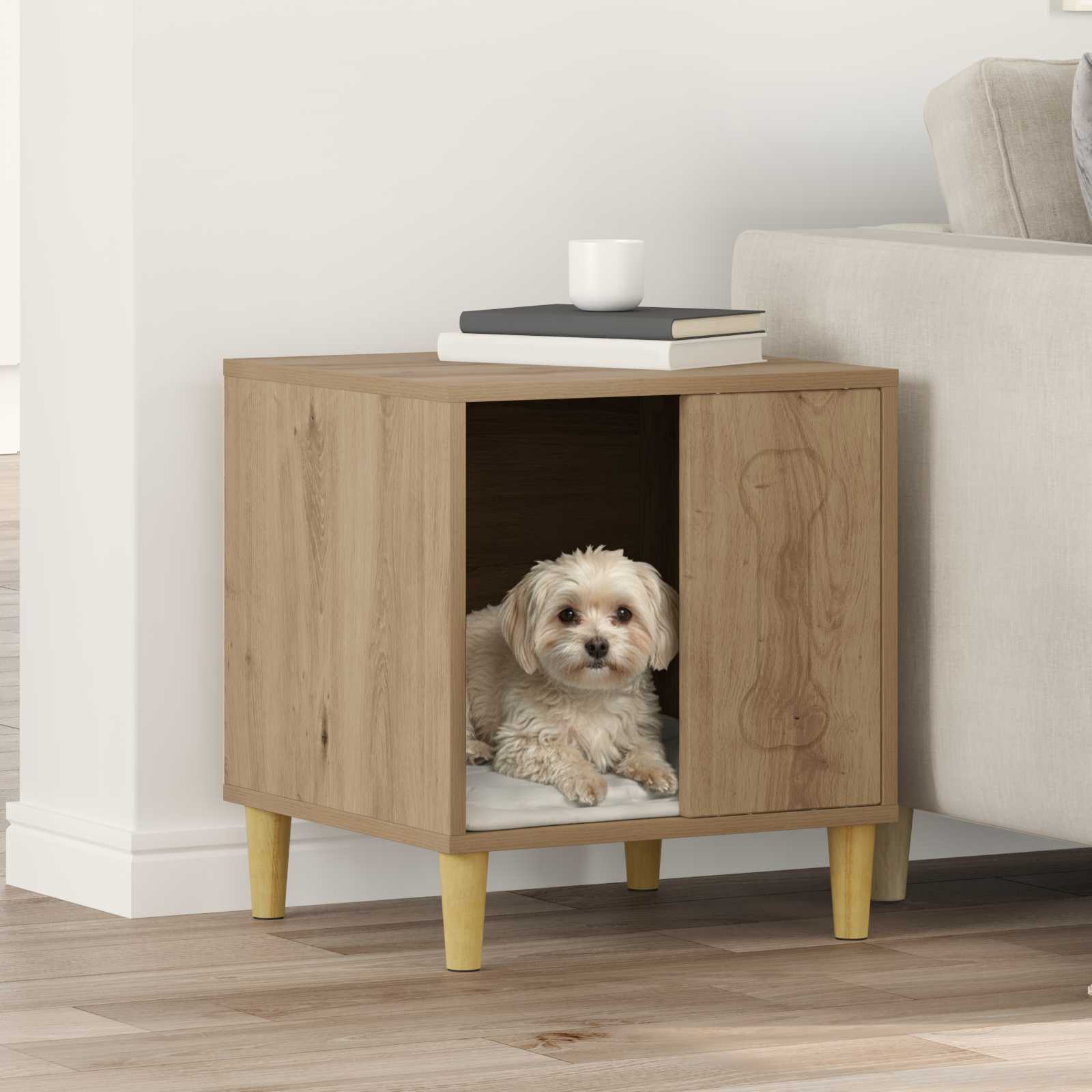 vidaXL Dog House Artisian Oak 44 x 42 x 49 cm Engineered Wood 1