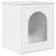 vidaXL Cat House Gloss White 53 x 52 x 62 cm Engineered Wood 2