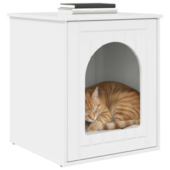 vidaXL Cat House Gloss White 53 x 52 x 62 cm Engineered Wood 3