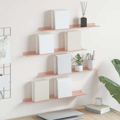 vidaXL Floating Shelf 4 pcs Pink 60 x 8.5 x 2.5 cm Steel 1
