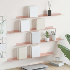 vidaXL Floating Shelf 4 pcs Pink 80 x 9 x 2.5 cm Steel 1