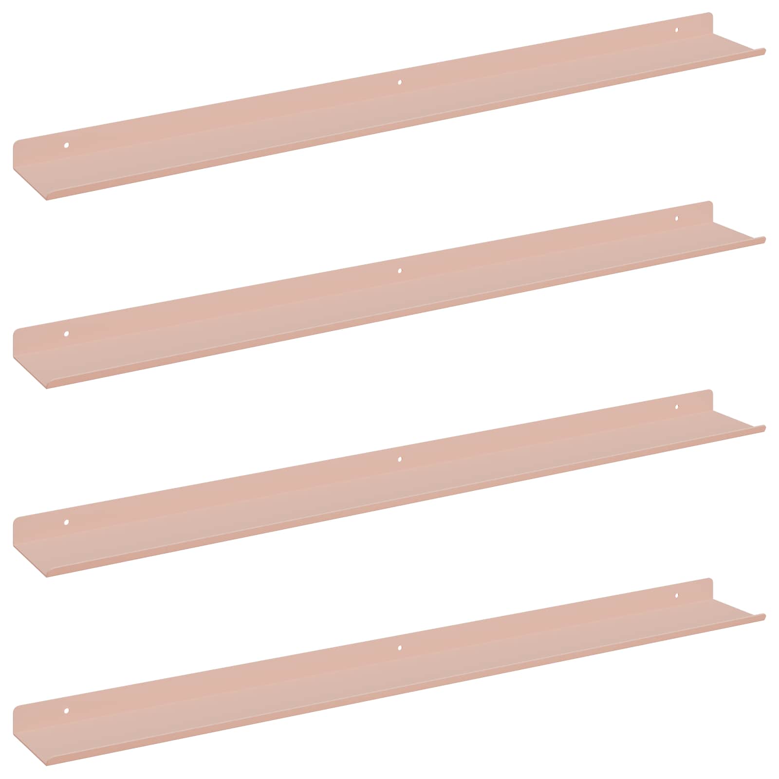 vidaXL Floating Shelf 4 pcs Pink 80 x 9 x 2.5 cm Steel 2