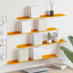 vidaXL Floating Shelf 4 pcs Mustard Yellow 80 x 9 x 2.5 cm Steel 1