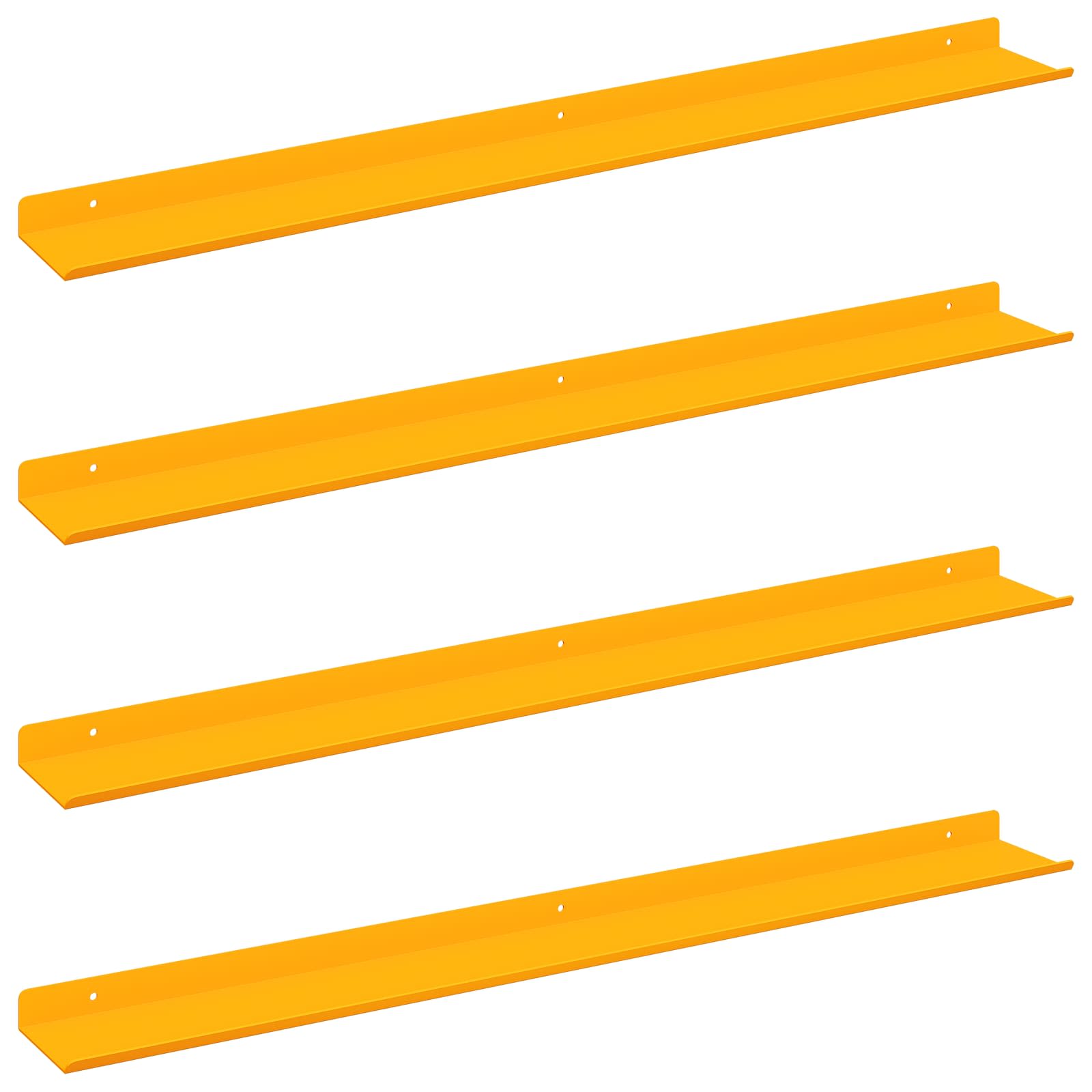 vidaXL Floating Shelf 4 pcs Mustard Yellow 80 x 9 x 2.5 cm Steel 2
