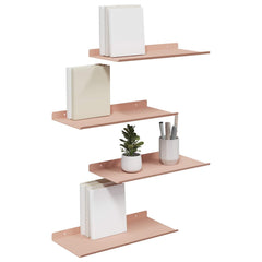 vidaXL Floating Shelf 4 pcs Pink 40 x 18 x 2.5 cm Steel 3