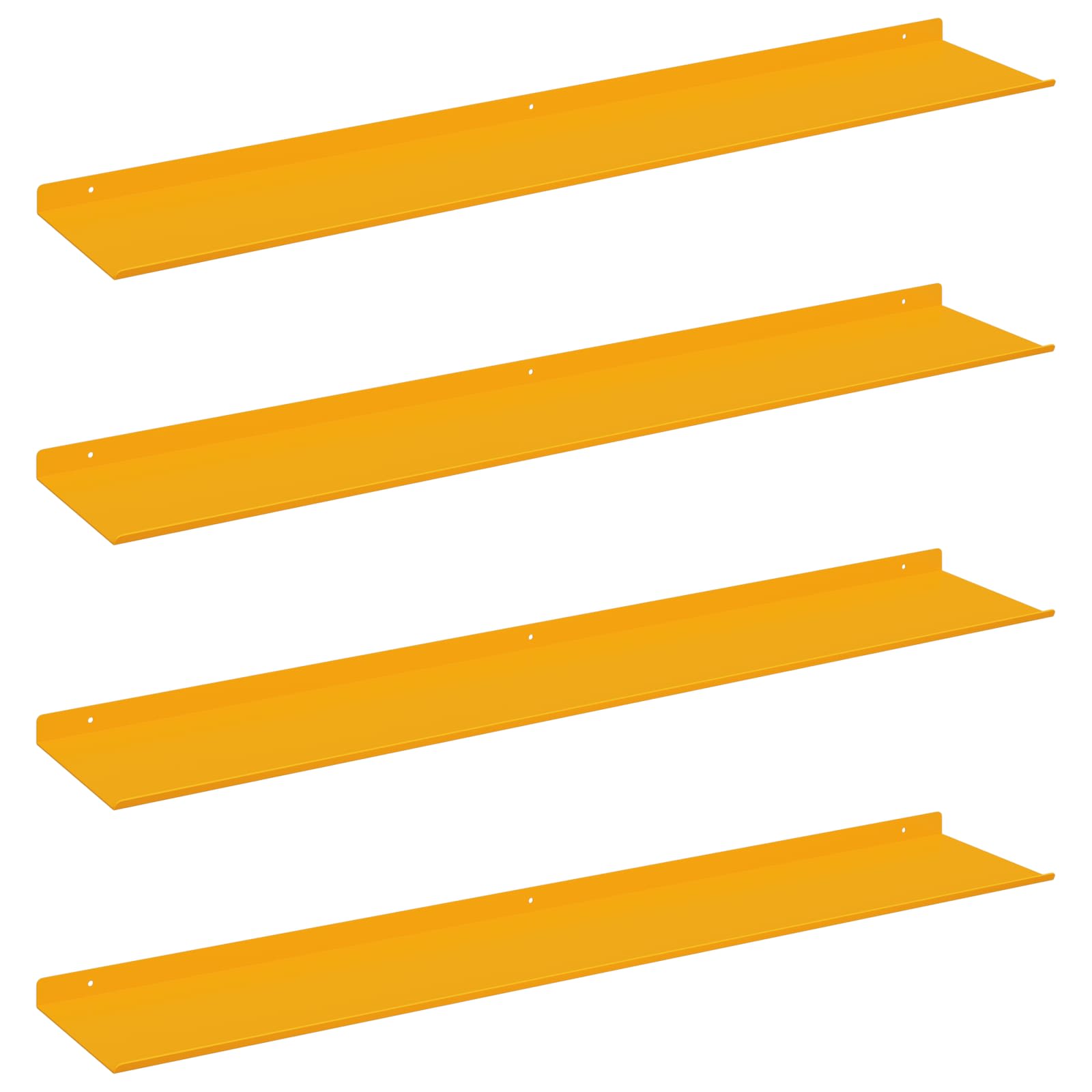 vidaXL Floating Shelf 4 pcs Mustard Yellow 100 x 18 x 2.5 cm Steel 2