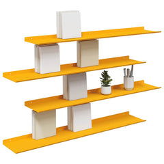 vidaXL Floating Shelf 4 pcs Mustard Yellow 100 x 18 x 2.5 cm Steel 3