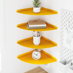 vidaXL Corner Floating Shelf 4 pcs Mustard Yellow 30 x 30 x 2 cm 1