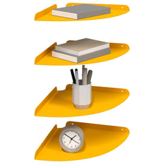 vidaXL Corner Floating Shelf 4 pcs Mustard Yellow 30 x 30 x 2 cm 3