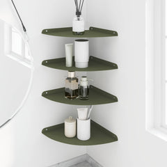 vidaXL Corner Floating Shelf 4 pcs Olive green 30 x 30 x 2 cm 4