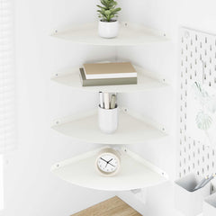 vidaXL Corner Floating Shelf 4 pcs White 30 x 30 x 2 cm 1