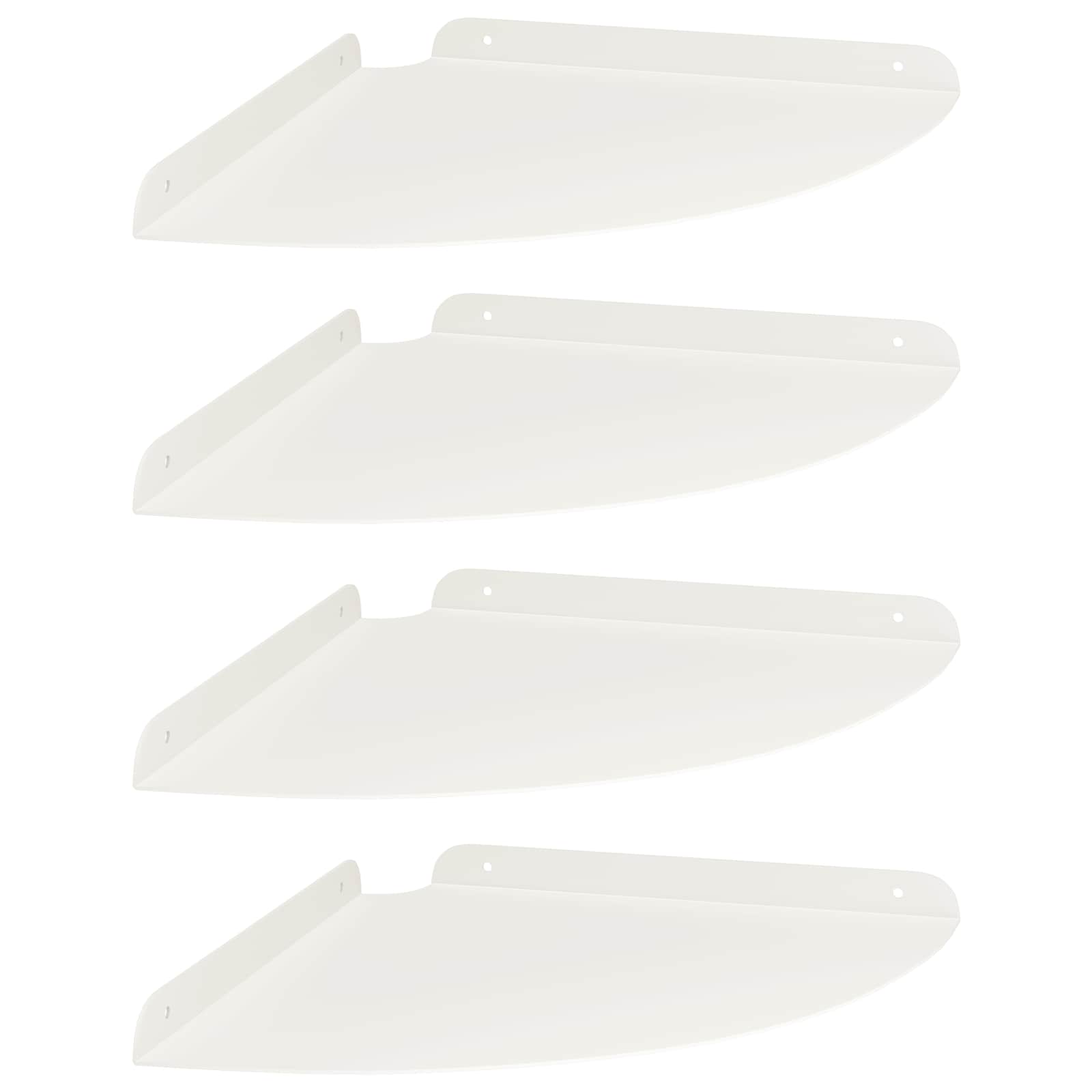 vidaXL Corner Floating Shelf 4 pcs White 30 x 30 x 2 cm 2