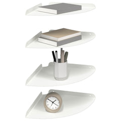 vidaXL Corner Floating Shelf 4 pcs White 30 x 30 x 2 cm 3