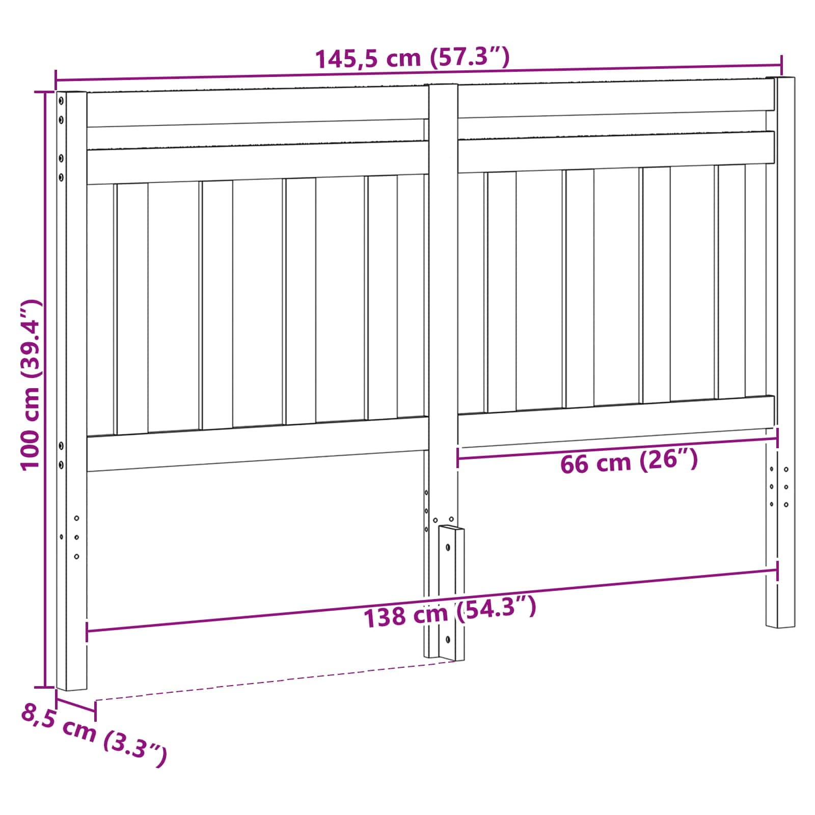 vidaXL Headboard with Headboard Wax Brown 145.5 x 100 cm 5