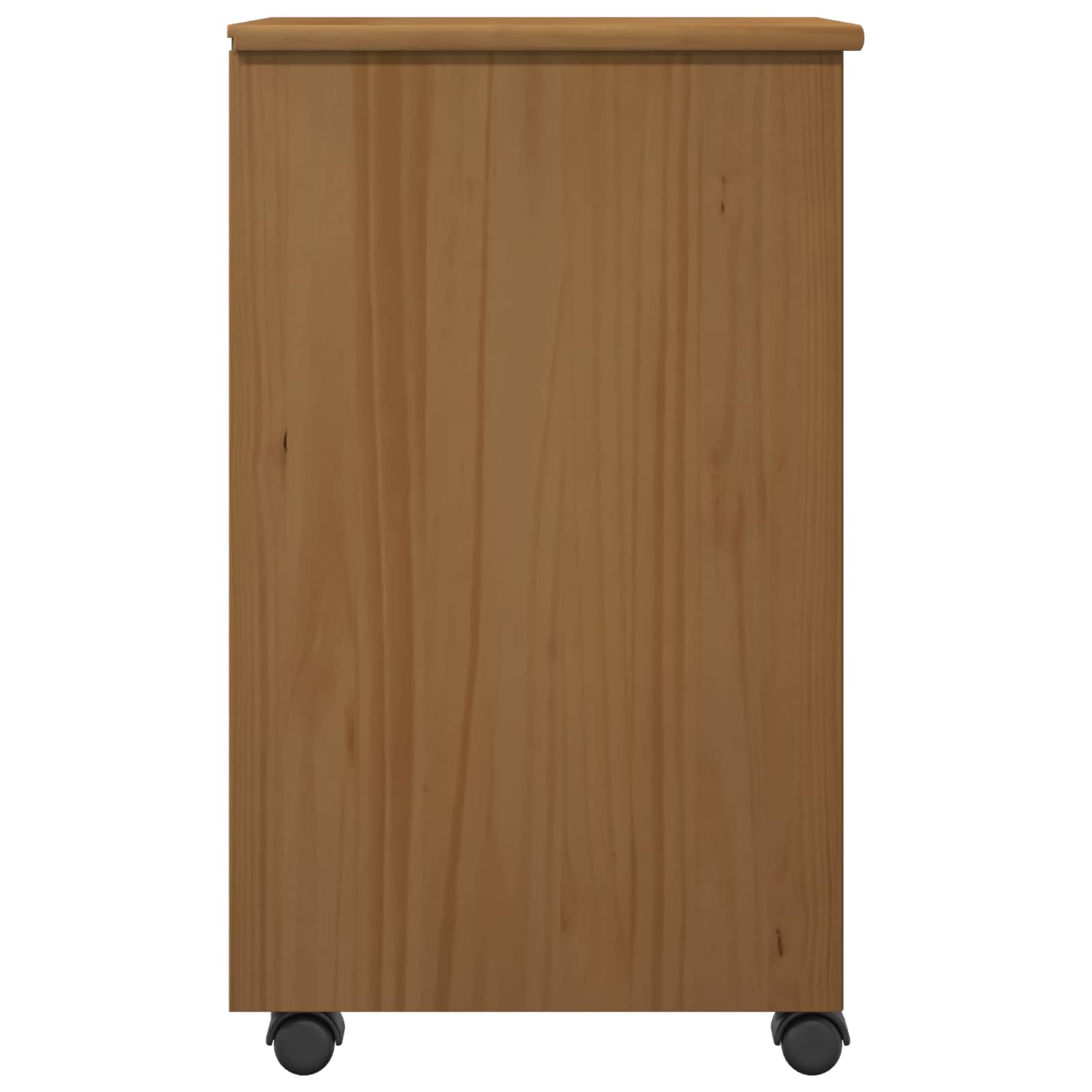 vidaXL Rolling Cabinet 34 x 39 x 65.5 cm Solid Pine Wood Honey Brown 6