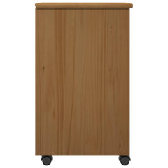 vidaXL Rolling Cabinet 34 x 39 x 65.5 cm Solid Pine Wood Honey Brown 6