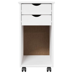 vidaXL Rolling Cabinet 34 x 39 x 65.5 cm Solid Pine Wood White 5