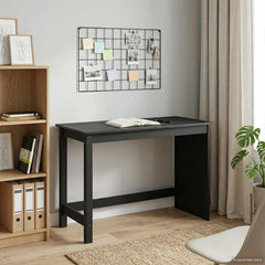 vidaXL Desk Black 112 x 50 x 75 cm Solid Pine Wood 1