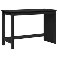 vidaXL Desk Black 112 x 50 x 75 cm Solid Pine Wood 2