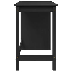 vidaXL Desk Black 112 x 50 x 75 cm Solid Pine Wood 5
