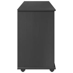 Rolling Cabinet Grey Solid Pine Wood, image 6
