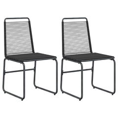 vidaXL Garden Chairs 2 pcs Black Rattan 2