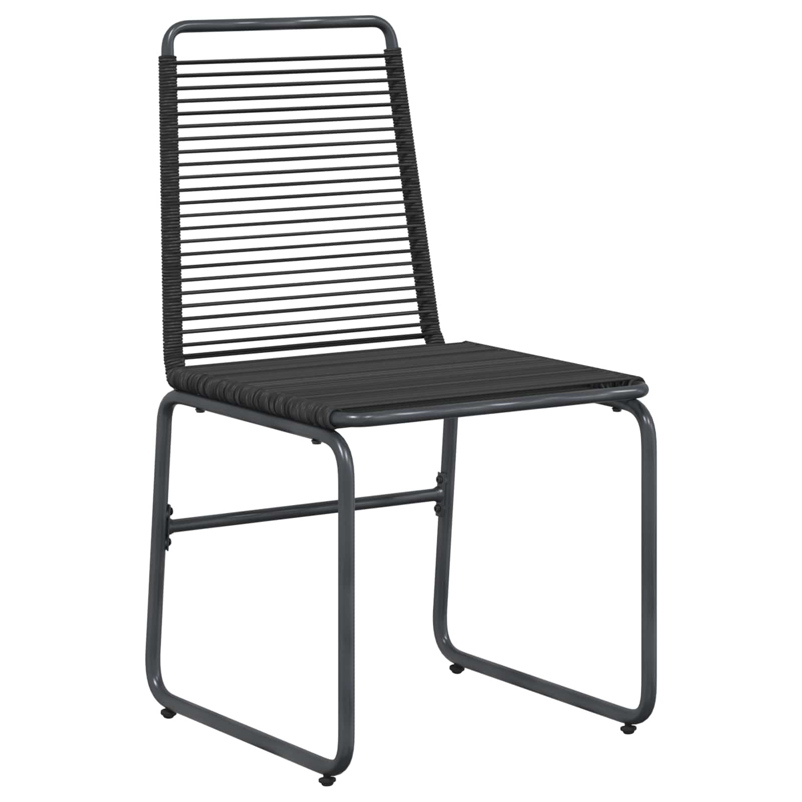 vidaXL Garden Chairs 2 pcs Black Rattan 3