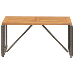 Outdoor Table and Brown 80 x 40 x 40 cm Poly Rattan Grey