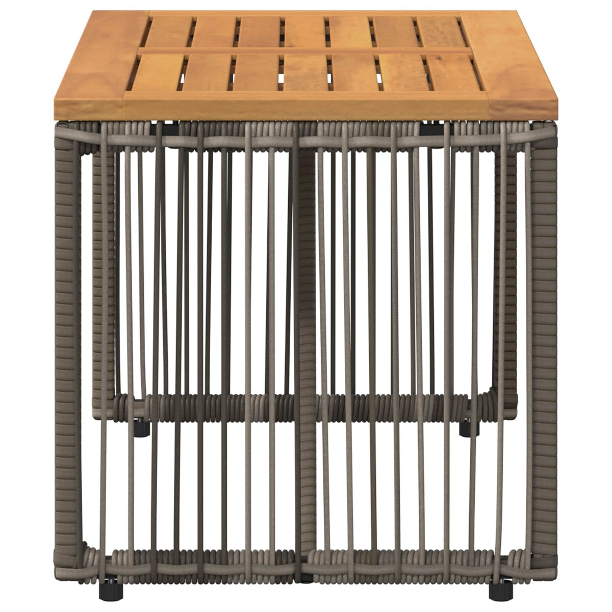 Outdoor Table and Brown 80 x 40 x 40 cm Poly Rattan Grey