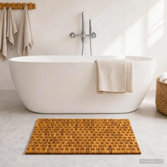 vidaXL Bath Mats Natural 65 x 100 cm Solid Acacia Wood 1