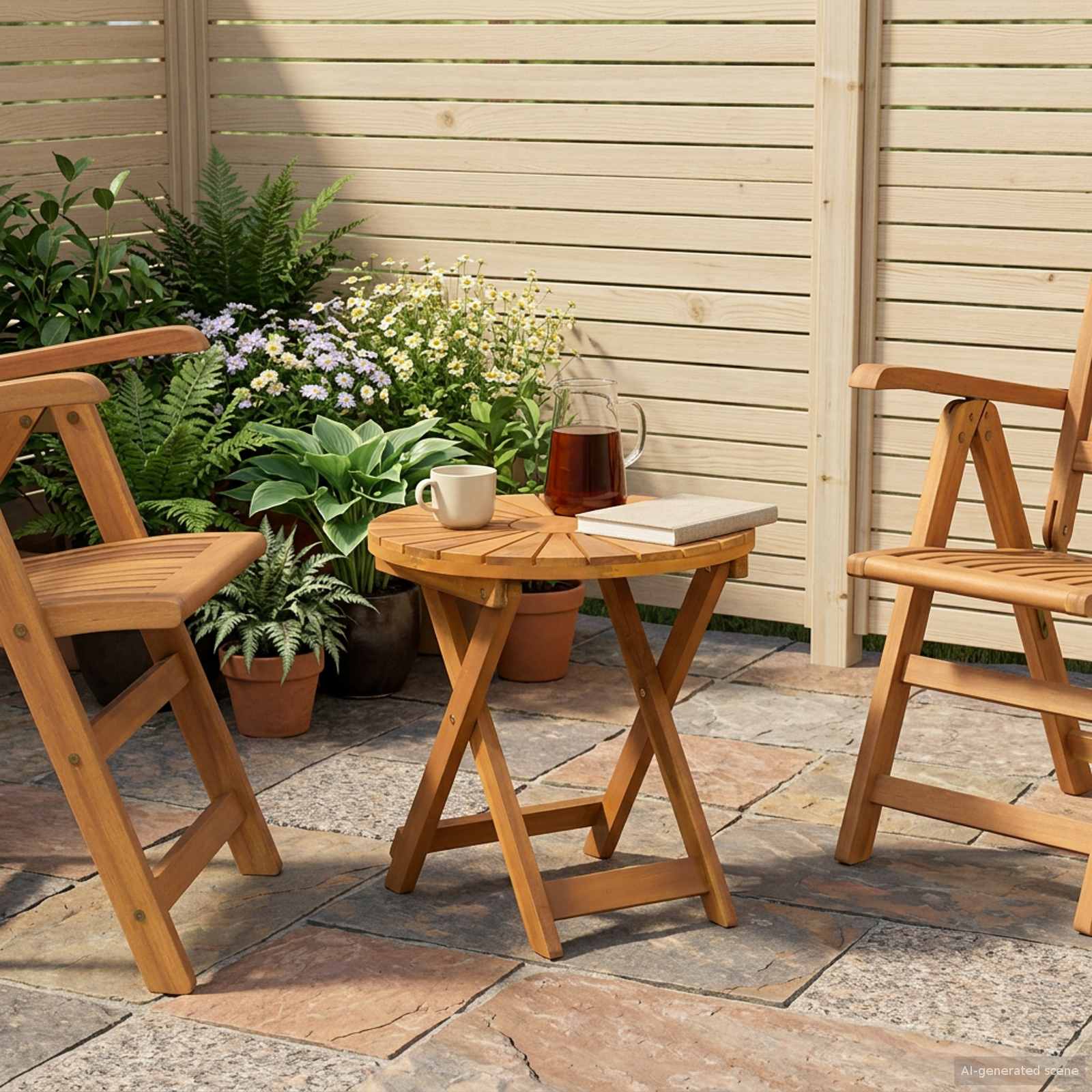 vidaXL Bistro Table Natural Ø45 x 45 cm Solid Acacia Wood 1