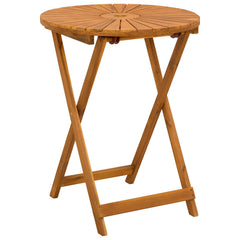 Folding Garden Table Natural Ø60 75 cm Solid Acacia Wood 60 cm