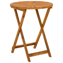 Folding Garden Table Natural Ø60 75 cm Solid Acacia Wood 60 cm