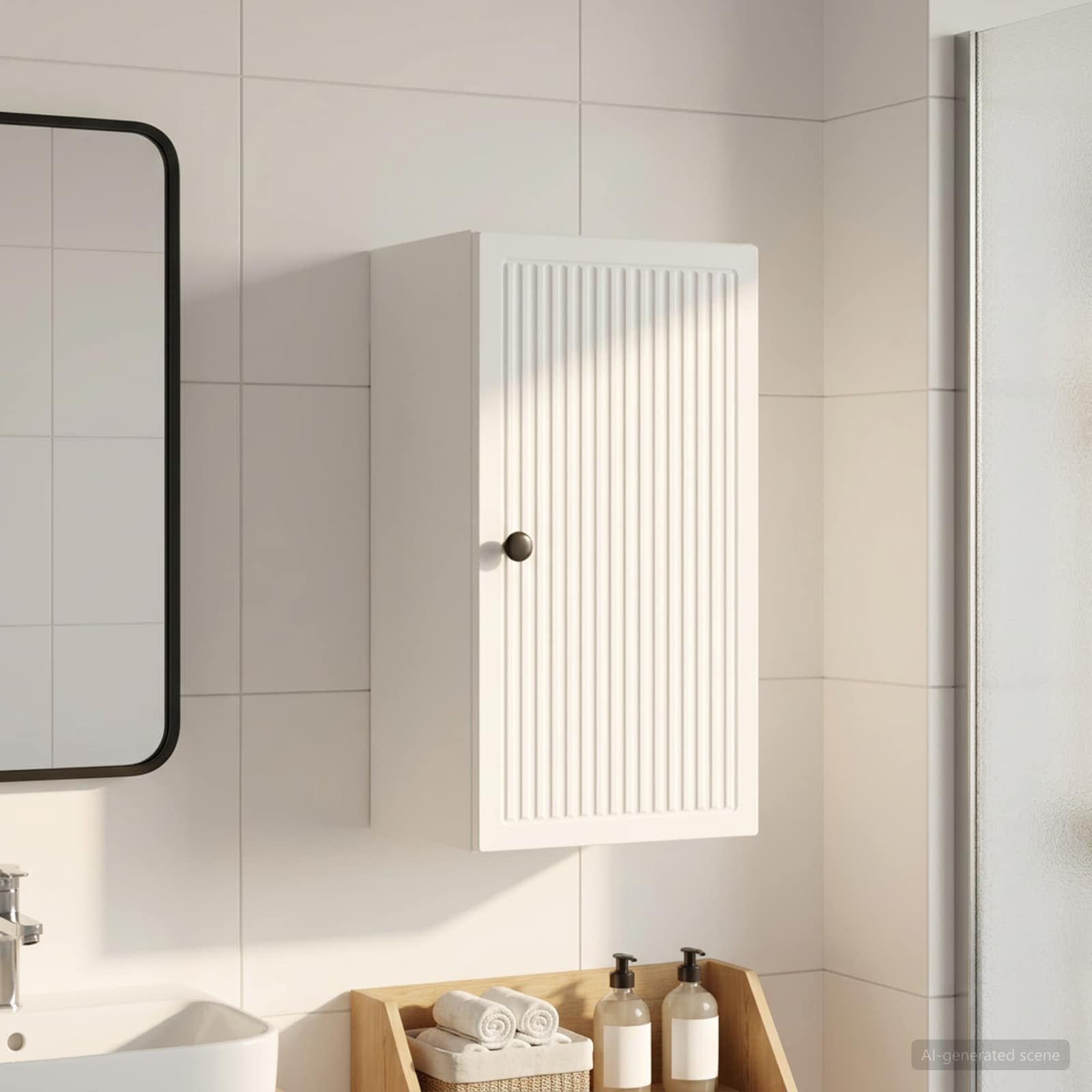vidaXL Bathroom Wall Cabinet EDE White 30 x 31 x 59 cm Engineered Wood 1