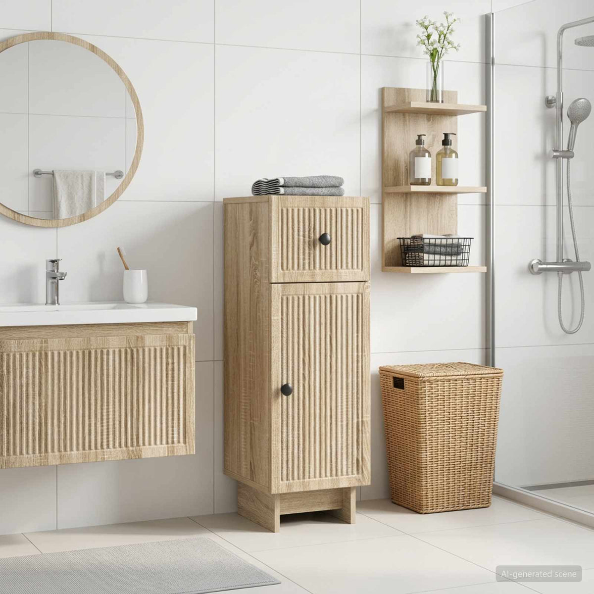 Bathroom Storage Cainet EDE 30 x 31 x 80 cm Sonoma oak