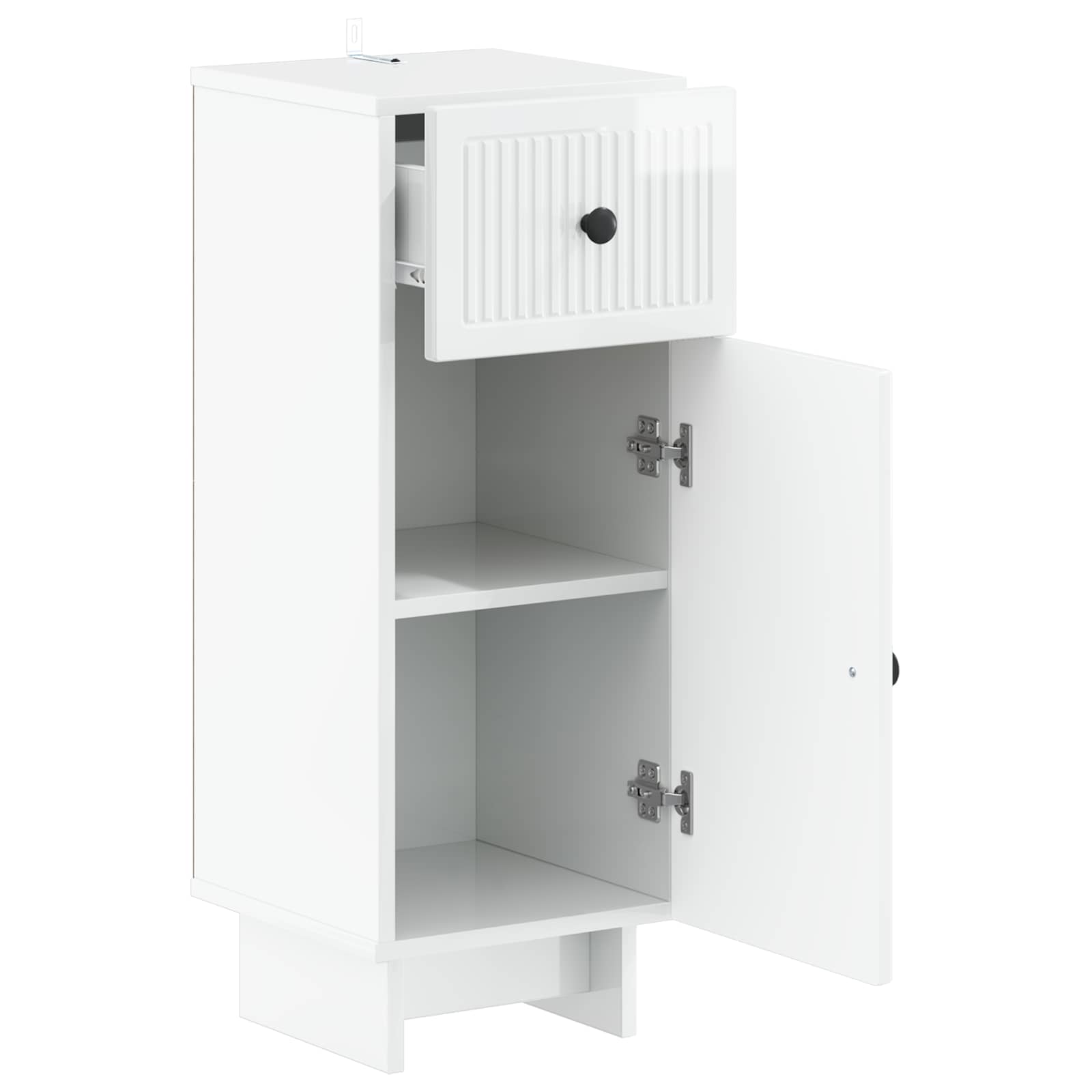 vidaXL Bathroom Storage Cainet EDE High Gloss White 30 x 31 x 80 cm 3