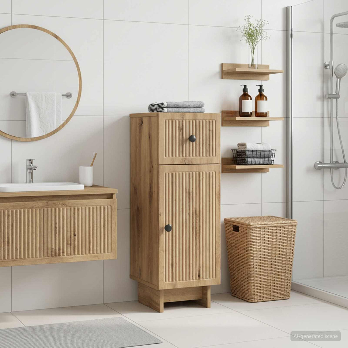 Bathroom Storage Cainet EDE 30 x 31 x 80 cm Artisan oak