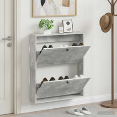 vidaXL Wall-Mounted Shoe Cabinet EDE 71 x 17 x 86 cm Engineered Wood 1