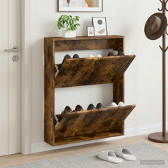 vidaXL Wall-Mounted Shoe Cabinet EDE 71 x 17 x 86 cm Engineered Wood 1