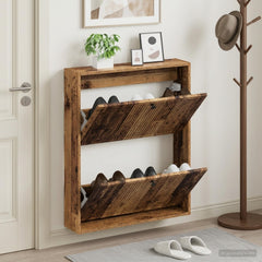 vidaXL Wall-Mounted Shoe Cabinet EDE 71 x 17 x 86 cm Engineered Wood 1