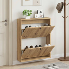 vidaXL Wall-Mounted Shoe Cabinet EDE 71 x 17 x 86 cm Engineered Wood 1